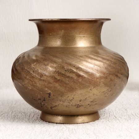 Adorable Brown Finish Holy Water Pot Made of Brass