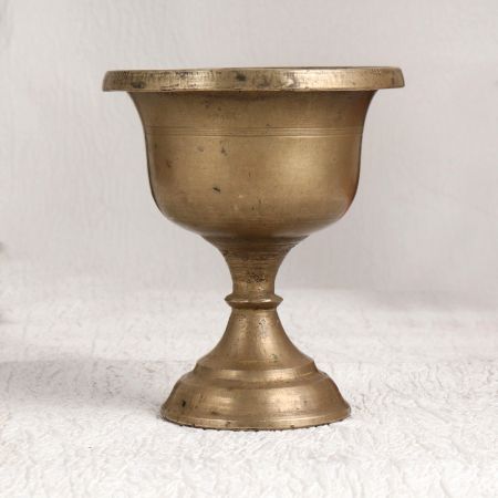 Finest Brass Kumkum Cup in South Indian Art for Decor