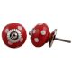 Red White Dot Ceramic Knob
