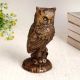 Handmade Antique Brown Brass Owl Statue for Decor