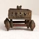 Vintage Brass Cart with Four Wheels in Tribal Art