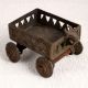 Vintage Brass Cart with Four Wheels in Tribal Art