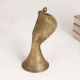 Vintage Brass Cobra Head Statue in Brown Finish