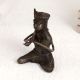 Tribal Art Brass Snake Charmer Statue for Decor