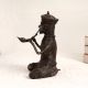 Tribal Art Brass Snake Charmer Statue for Decor