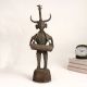 Vintage Brass Statue of Male Figure Playing Drum for Decor