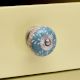 Sea Green Striped Crackle Ceramic Cabinet Knob