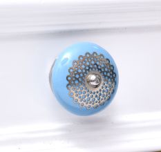 Turquoise Strewn Flat Knob