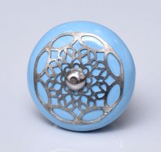 Turquoise Strewn Flat Knob