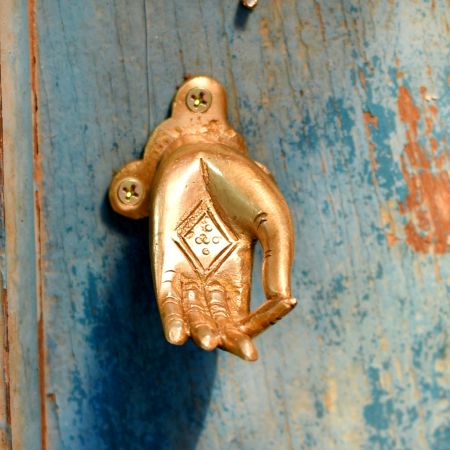 Mudra Brass Door Handle with Index Finger