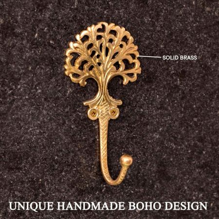 Golden Brass Tree Key Wall Hooks