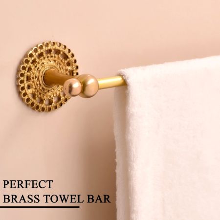 Handmade Brass Towel Hanger in Golden Finish