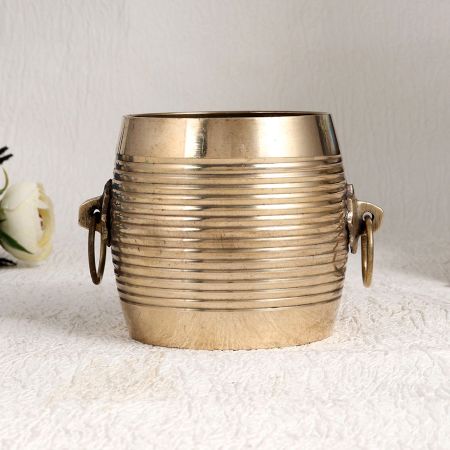 Handmade Shiny Golden Measurement Pot Made of Brass