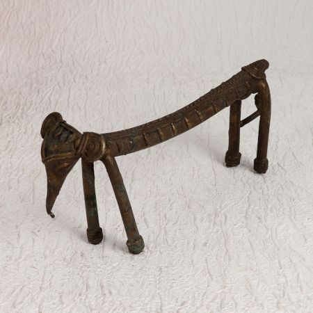 Tribal Art Brass Elephant Statue for Decoration and Collection