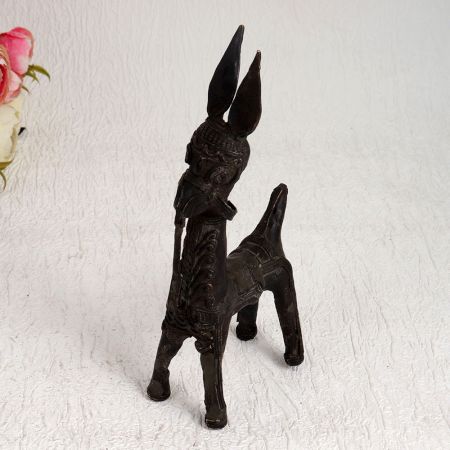 Handmade High-Quality Brass Bankura Horse Statue in Tribal Art