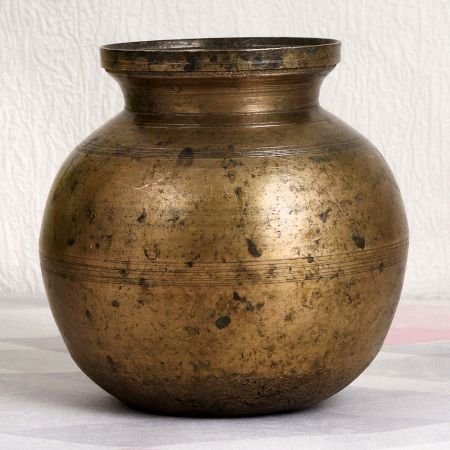 Elegant Brown Holy Water Pot Made of Finest Brass