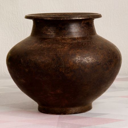 Vintage South Indian Brass Holy Water Pot for Home Decor