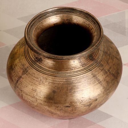 South Indian Art Brass Holy Water Pot Made of Brass for Rituals