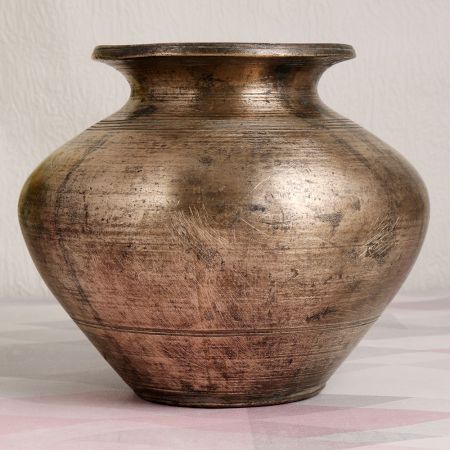 South Indian Art Brass Holy Water Pot Made of Brass for Rituals