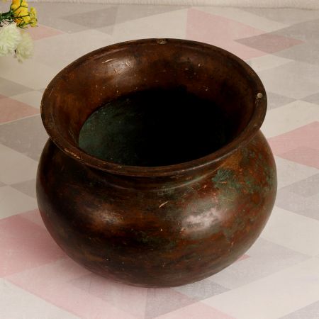 Dark Finish Finest Brass Cooking Pot in Assamese Art