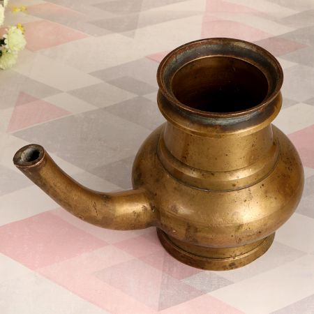 Sturdy Brass Holy Water Pot with Spout for Home Decor