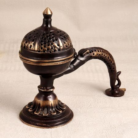 Antique Brown Finest Brass Camphor Burner for Home