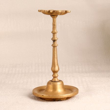 Elegant Golden Oil Lamp with 6 Jyot Made of Finest Brass