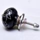 Black Leaf Floral Ceramic Knob