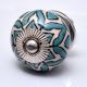 Sea Green Flower Ceramic Knob