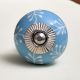 Turquoise Leaf Ceramic Knob