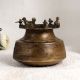 Vintage Brass Holy Pot with Nandi and Lingam for Decor