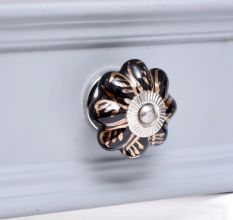 Black Golden Leaf Big Melon Cabinet Knob