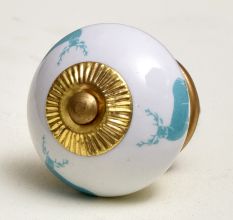 Sea Green Standing Rein Deer Pattern Ceramic Dresser Knob Online