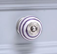 Dark Purple Striped Knob