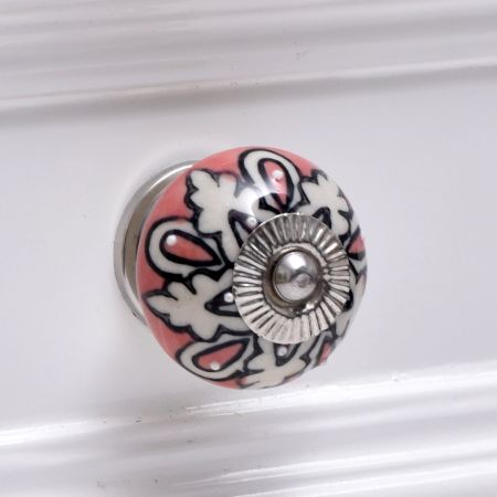 Peach Flower Ceramic Knob
