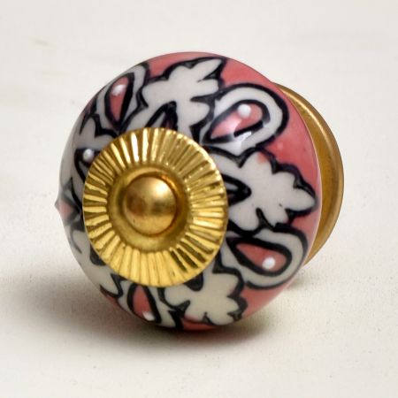 Peach Flower Ceramic Knob