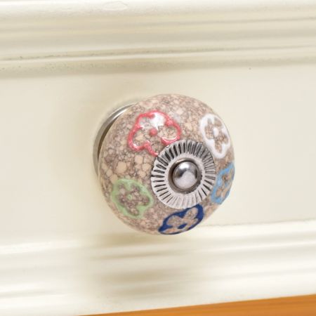 Multicolor Crackle Ceramic Cabinet Knob