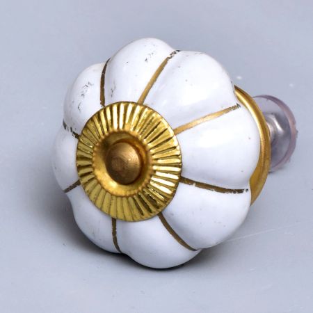 White Golden Medium Knob