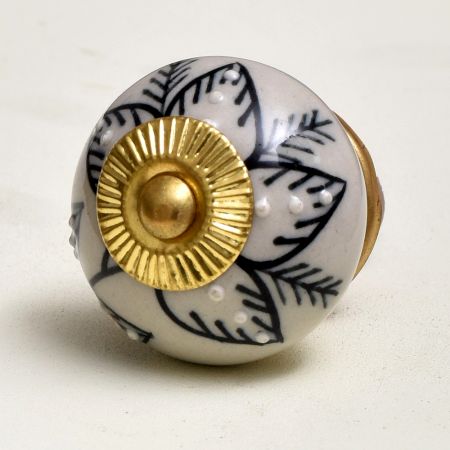 Black Orchid Ceramic Dresser Knob