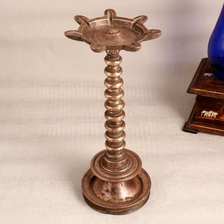 Vintage High-Quality Brass Oil Lamp Stand for Prayer Room