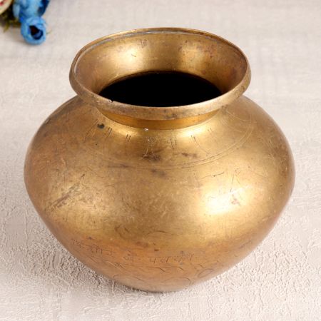 Elegant Brown Holy Water Pot Made of High-Quality Brass