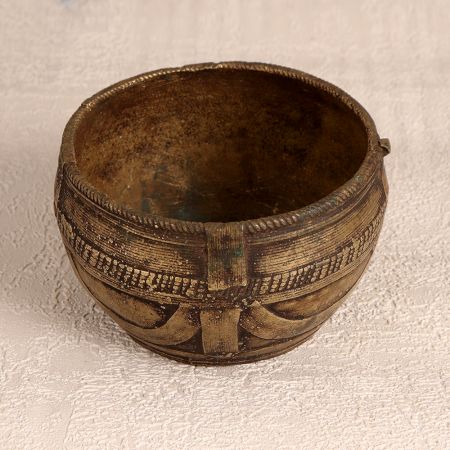 Vintage Handmade Rice Measurement Bowl Made of Brass