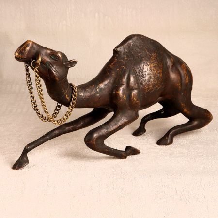 High-Quality Brass Statue of Camel Sitting for Home Decor