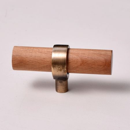 Natural Wooden T-Bar Drawer Knobs and Pulls