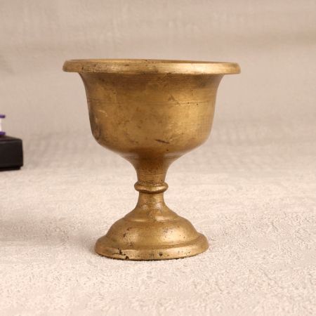 High-Quality Brass Kumkum Bowl Cup in Brown Finish
