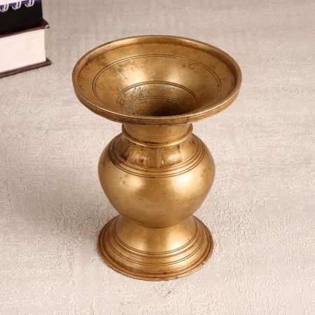 Vintage Handmade Brass Holy Pot for Flower Decoration