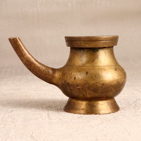 Small Brass Water Pot with Spout for Prayer and Decor
