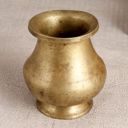 Vintage Finish Holy Water Pot Made of Brass for Decoration
