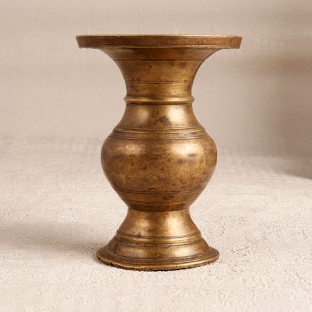 Handmade South Indian Brass Flower Pot in Unique Shape