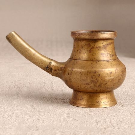South Indian Art Brass Water Pot with Spout for Prayer